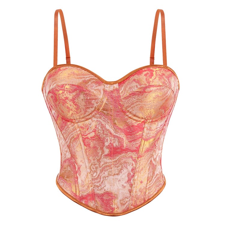 Kobine Women's Gothic Lace-up Slip Overbust Corset