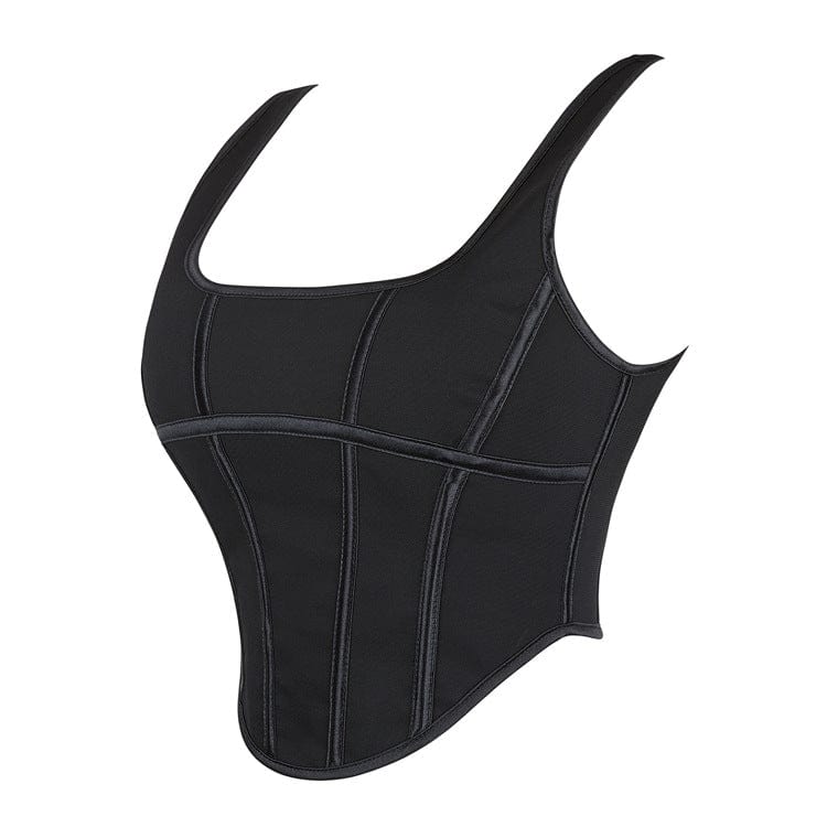 Kobine Women's Gothic Matte Lace-up Overbust Corset