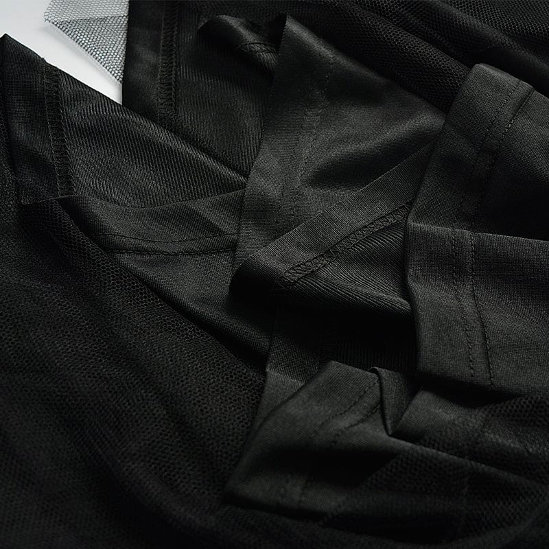 KOBINE Women's Gothic Multi-layered Mesh Slip Dresses