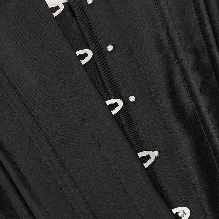 Kobine Women's Gothic Non-slip Faux Leather Overbust Corset