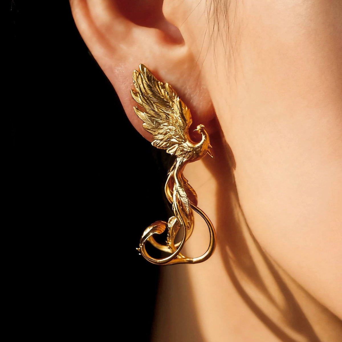 Kobine Women's Gothic Phoenix Drop Post Earrings