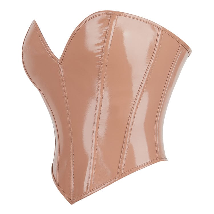 Kobine Women's Gothic Plunging Side Zip Lace-up Overbust Corset