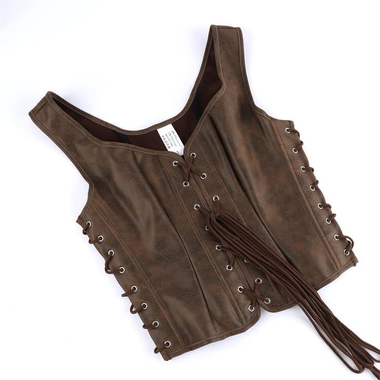 Kobine Women's Gothic Retro Lace-up Overbust Corset