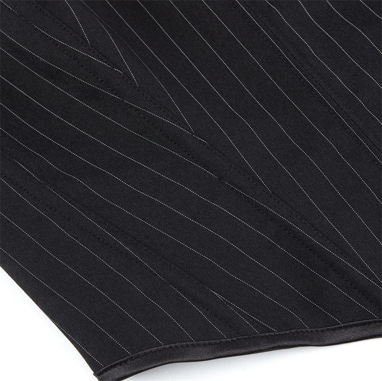 Kobine Women's Gothic Ribbed Lace-up Overbust Corset