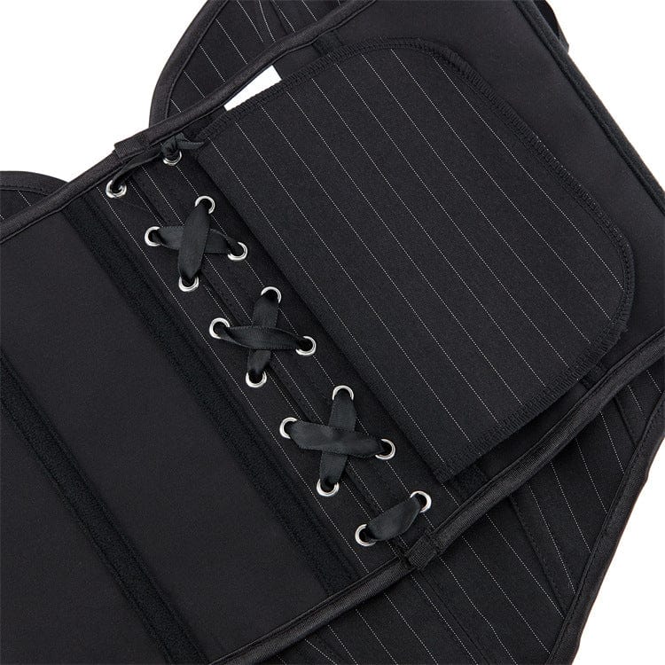 Kobine Women's Gothic Ribbed Lace-up Overbust Corset