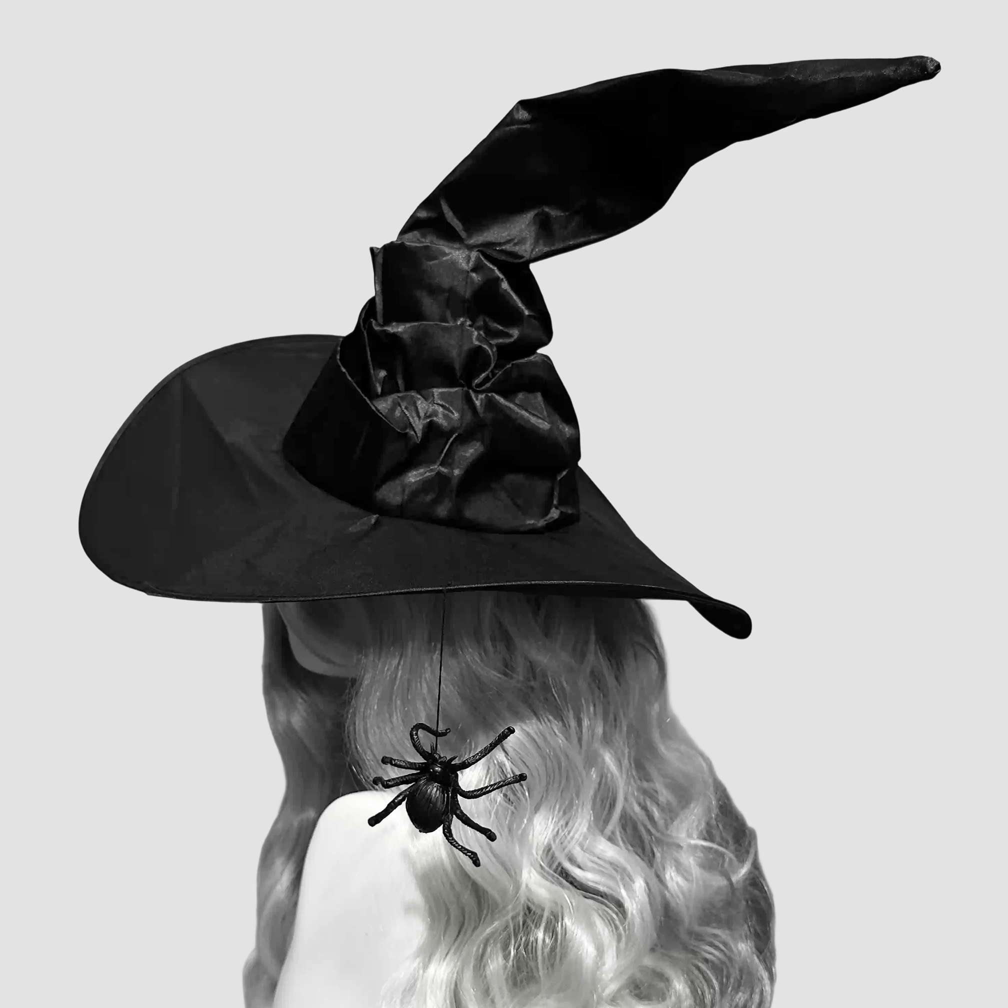 Kobine Women's Gothic Ruched Crooked Witch Hat