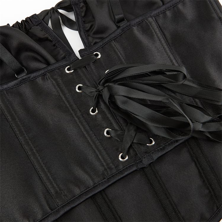 Kobine Women's Gothic Ruched Lace-up Overbust Corsets