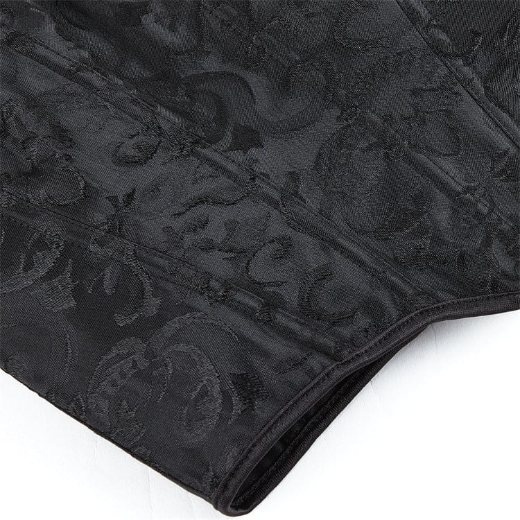 Kobine Women's Gothic Ruffled Hem Lace-up Overbust Corset