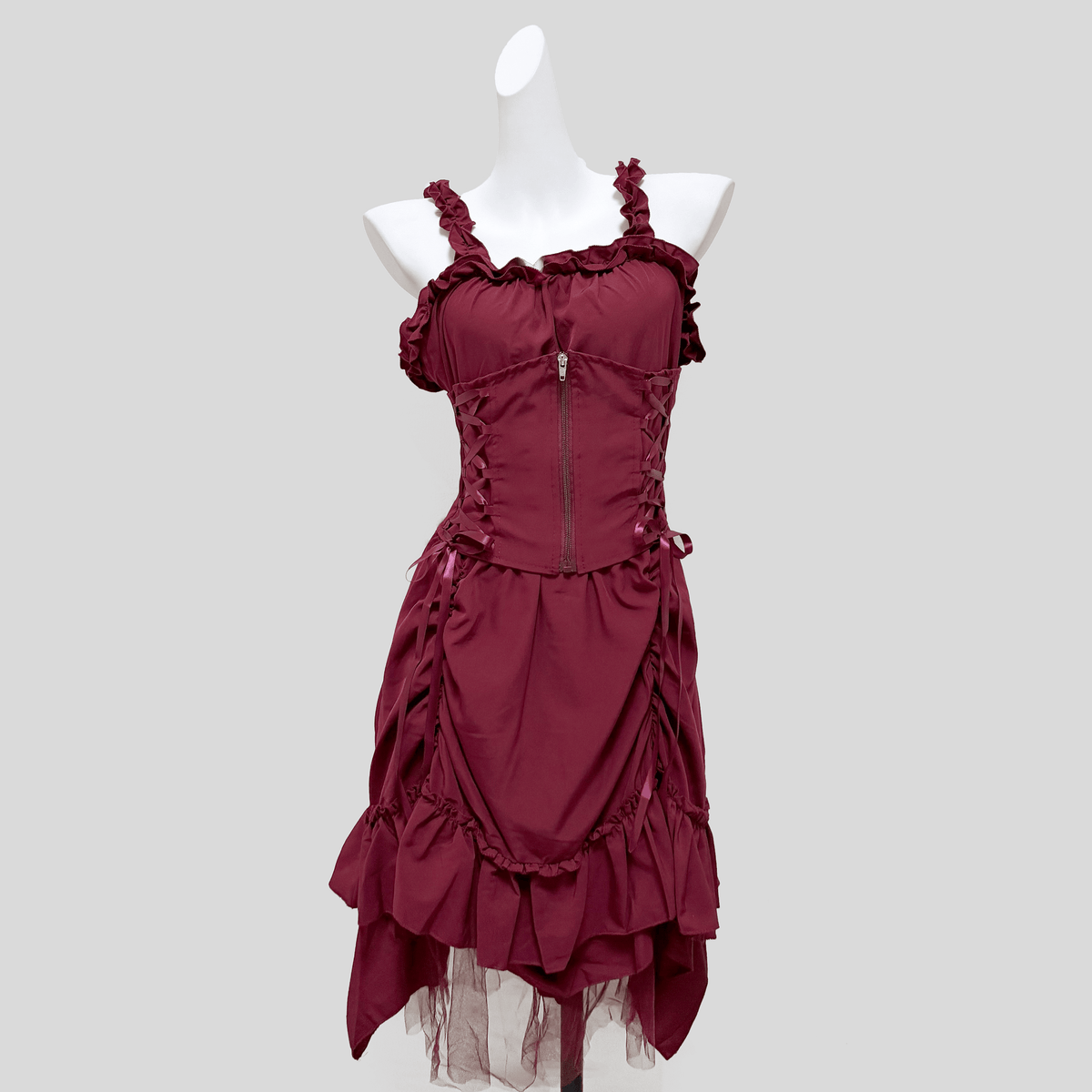Kobine Women's Gothic Ruffled Layered Prom Slip Dress