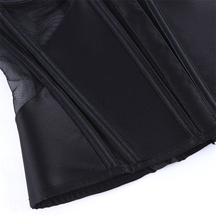 Kobine Women's Gothic Sheer Lace-up Overbust Corset