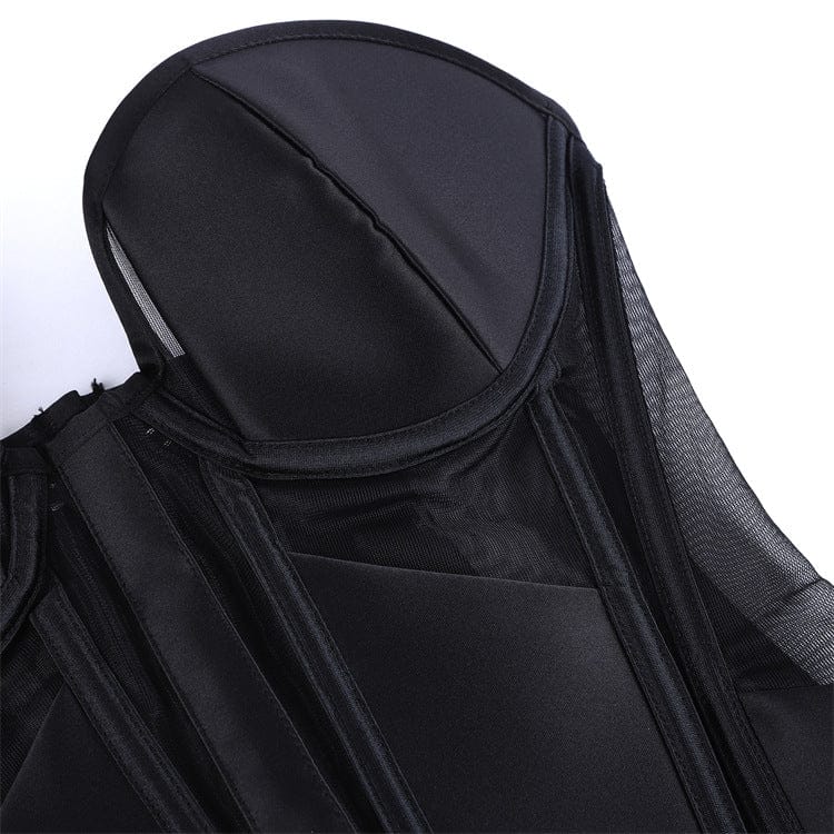 Kobine Women's Gothic Sheer Lace-up Overbust Corset