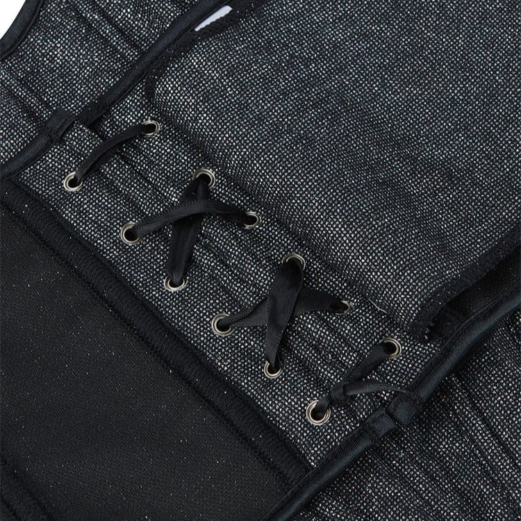 Kobine Women's Gothic Side Zipper Lace-up Overbust Corset