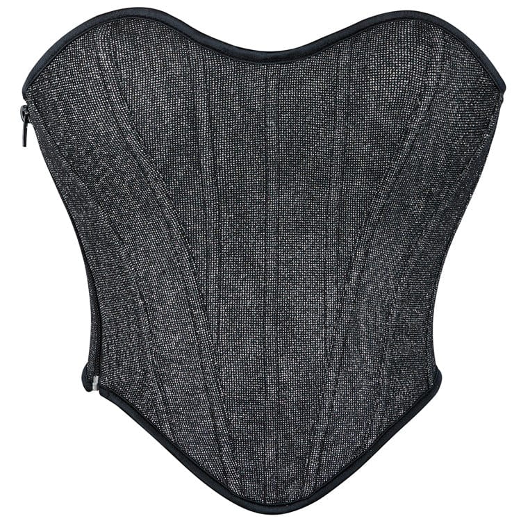 Kobine Women's Gothic Side Zipper Lace-up Overbust Corset