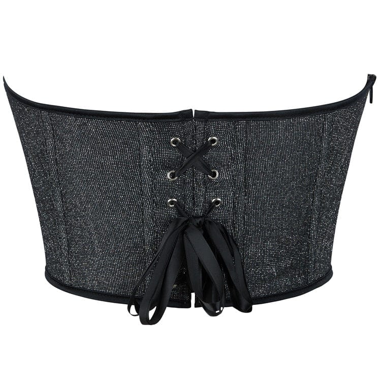 Kobine Women's Gothic Side Zipper Lace-up Overbust Corset