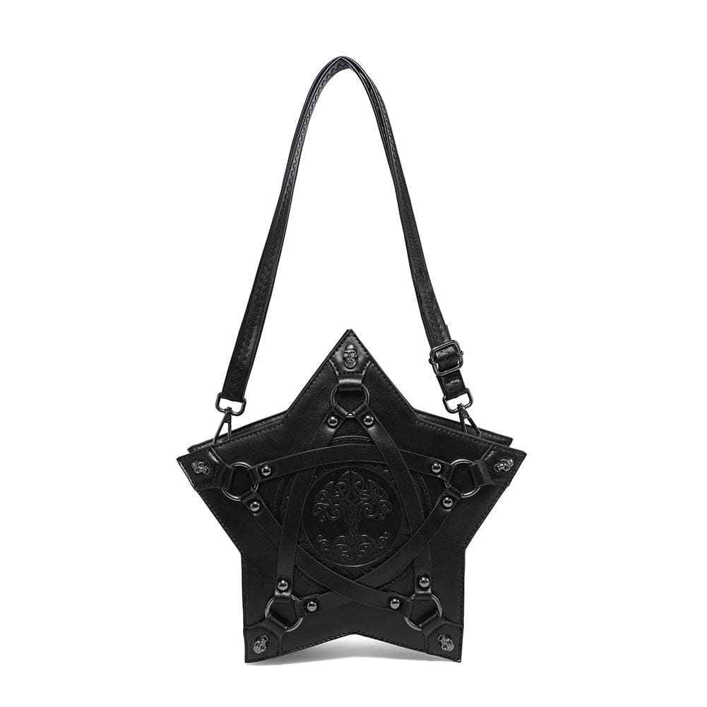 Kobine Women's Gothic Skull Rivet Pentacle Bag
