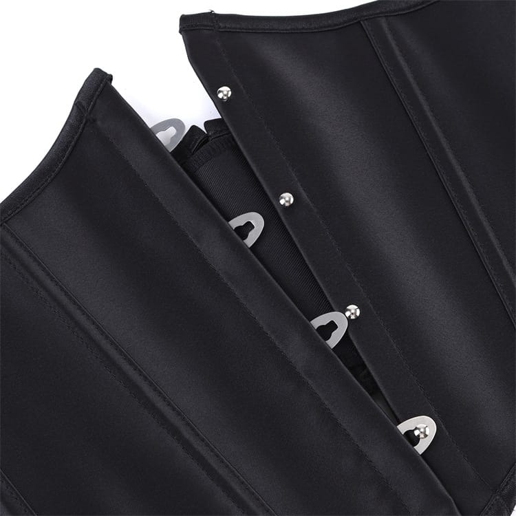 Kobine Women's Gothic Solid Black Lace-up Underbust Corset
