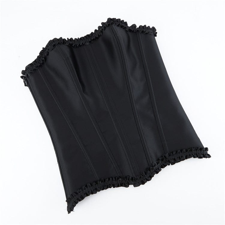 Kobine Women's Gothic Solid Color Trim Overbust Corset