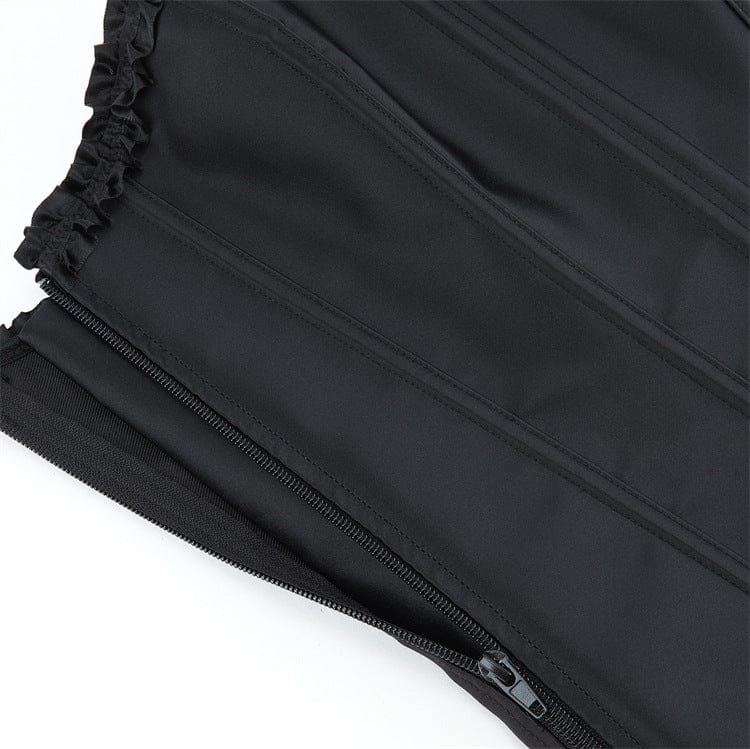 Kobine Women's Gothic Solid Color Trim Overbust Corset