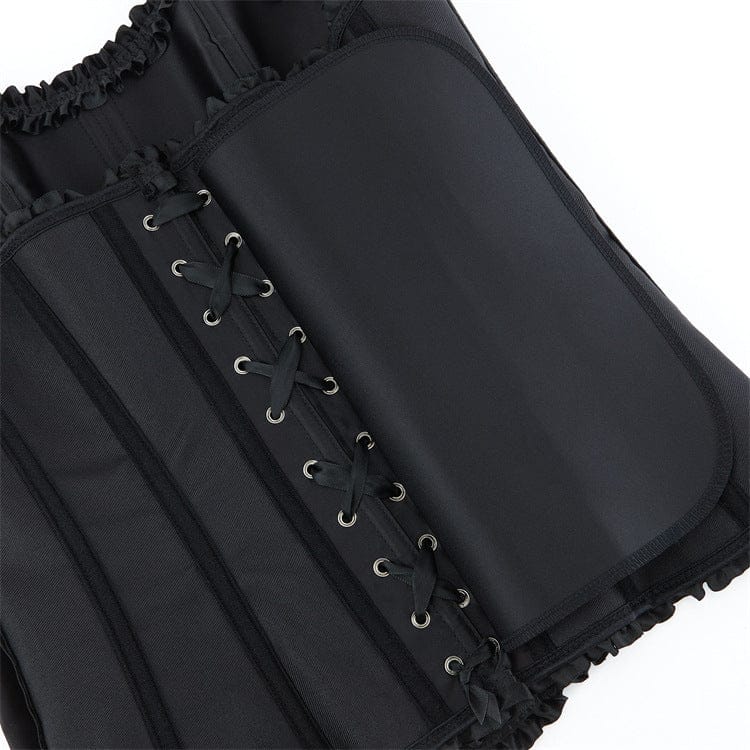 Kobine Women's Gothic Solid Color Trim Overbust Corset