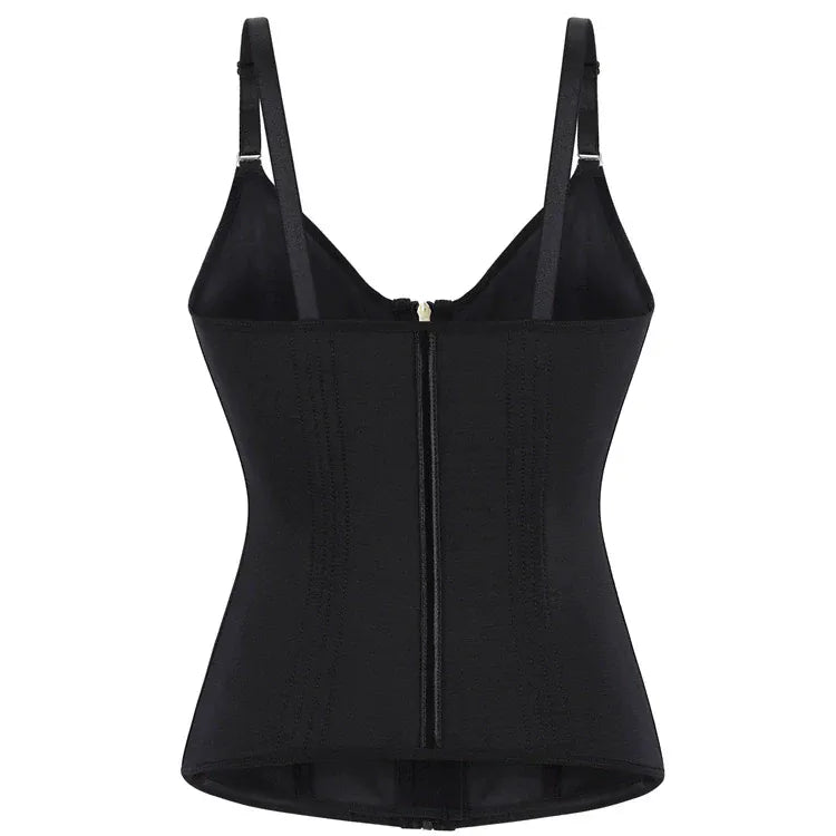 Kobine Women's Gothic Solid Color Zip Slip Overbust Corset