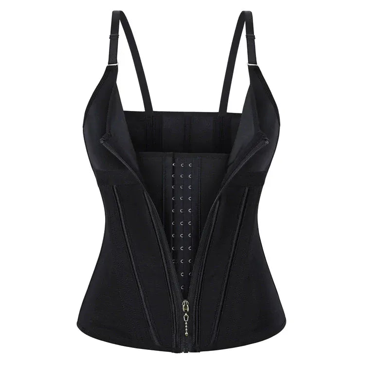 Kobine Women's Gothic Solid Color Zip Slip Overbust Corset