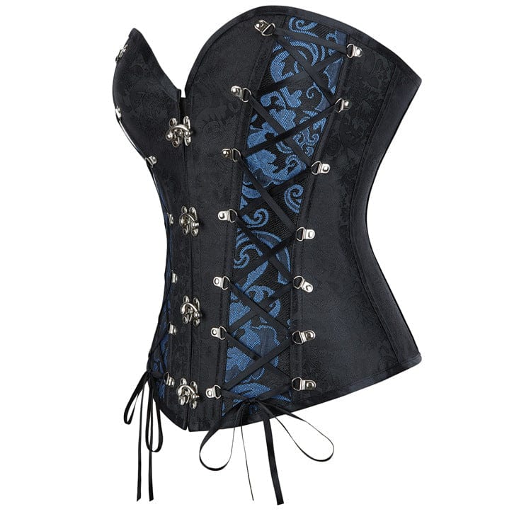 Kobine Women's Gothic Strappy Buckle-up Overbust Corset