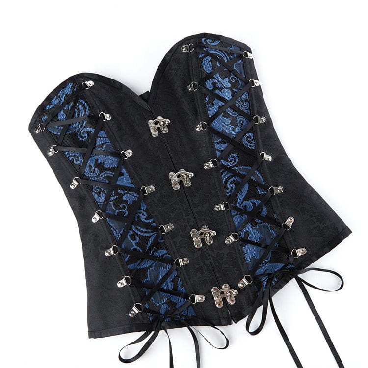 Kobine Women's Gothic Strappy Buckle-up Overbust Corset