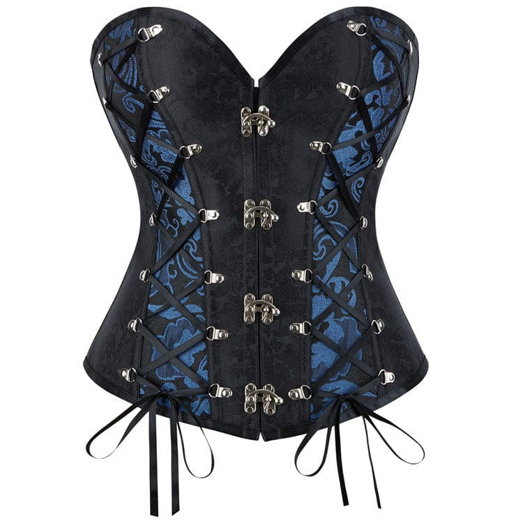 Kobine Women's Gothic Strappy Buckle-up Overbust Corset