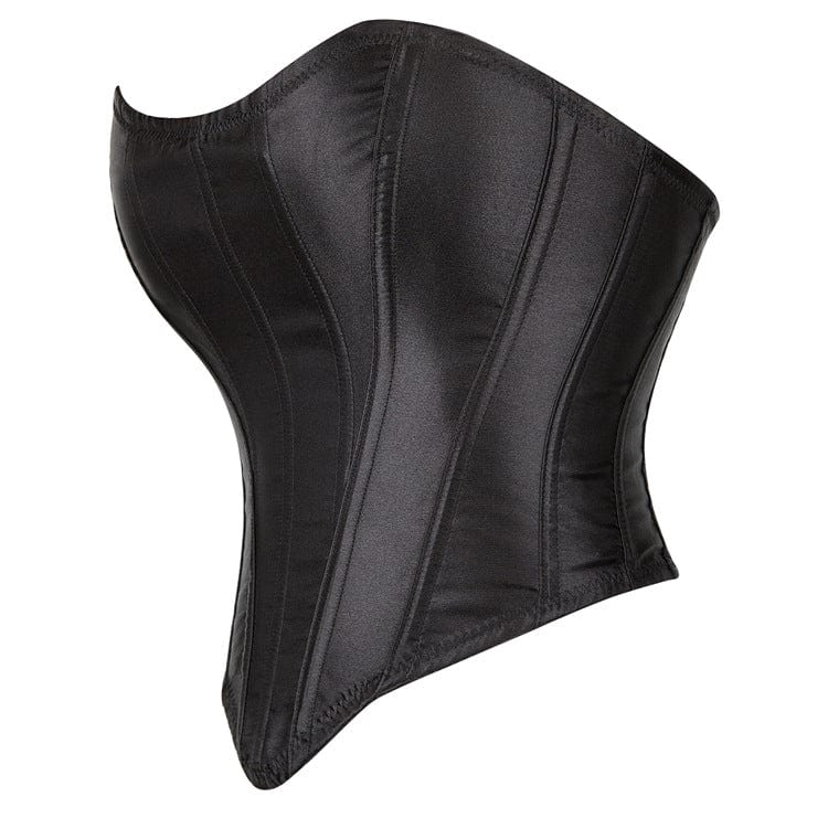 Kobine Women's Gothic Strappy Solid Color Overbust Corset