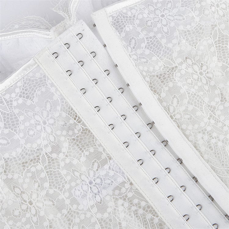 Kobine Women's Gothic Waved Hem Lace Bustier