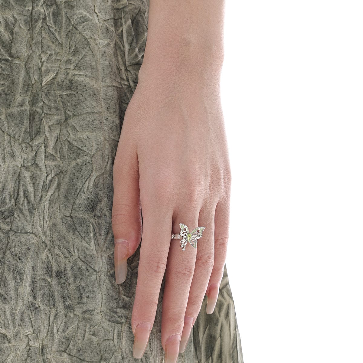 Kobine Women's Grunge Butterfly Elastic Ring