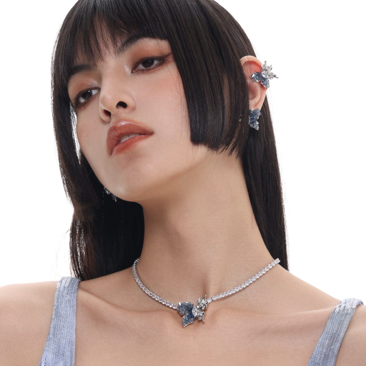 Kobine Women's Grunge Contrast Color Butterfly Necklace