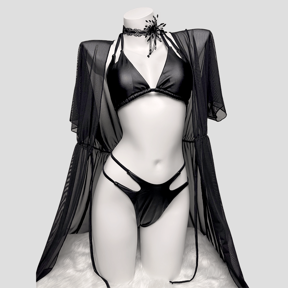 Kobine Women's Grunge Cutout Halter Two Piece Bikini