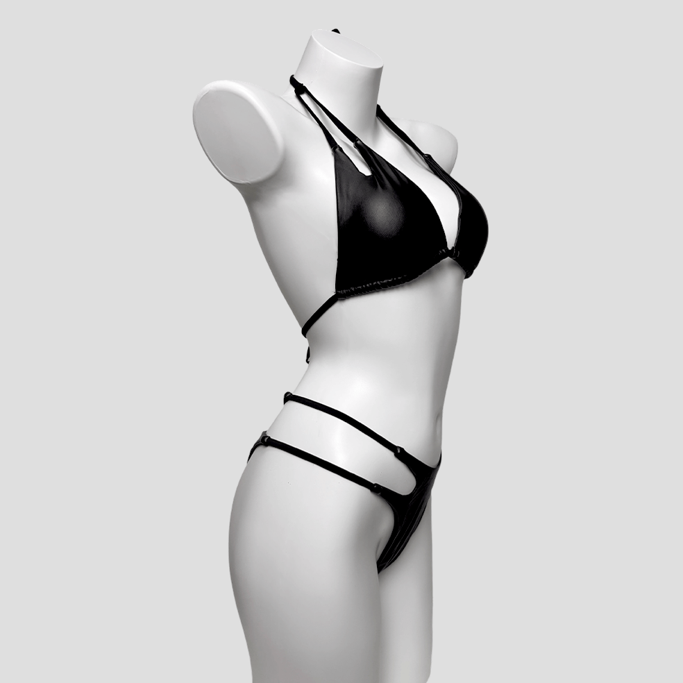 Kobine Women's Grunge Cutout Halter Two Piece Bikini