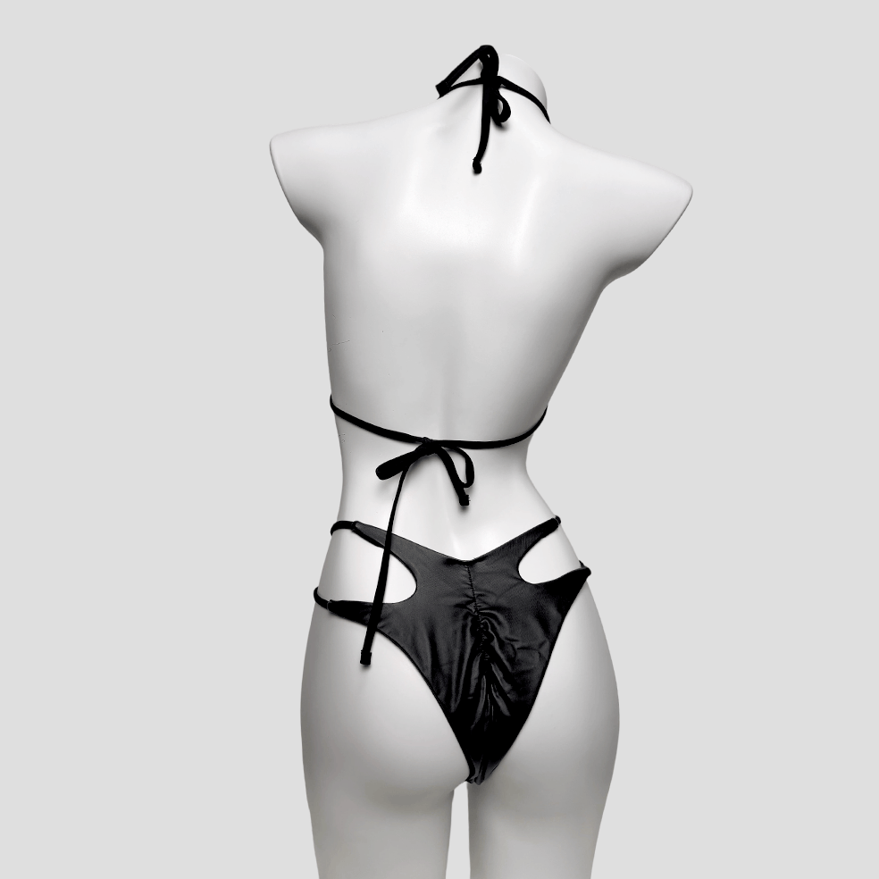 Kobine Women's Grunge Cutout Halter Two Piece Bikini