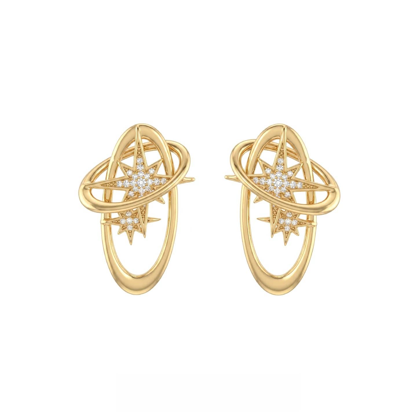Kobine Women's Grunge Geometry Star Earrings