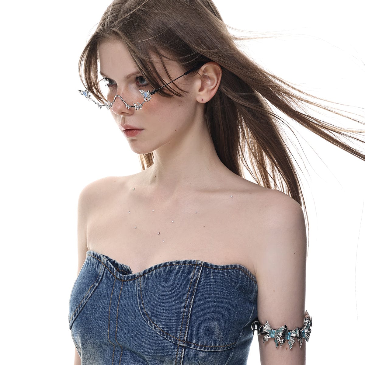 Kobine Women's Grunge Multi Butterflies Arm Band