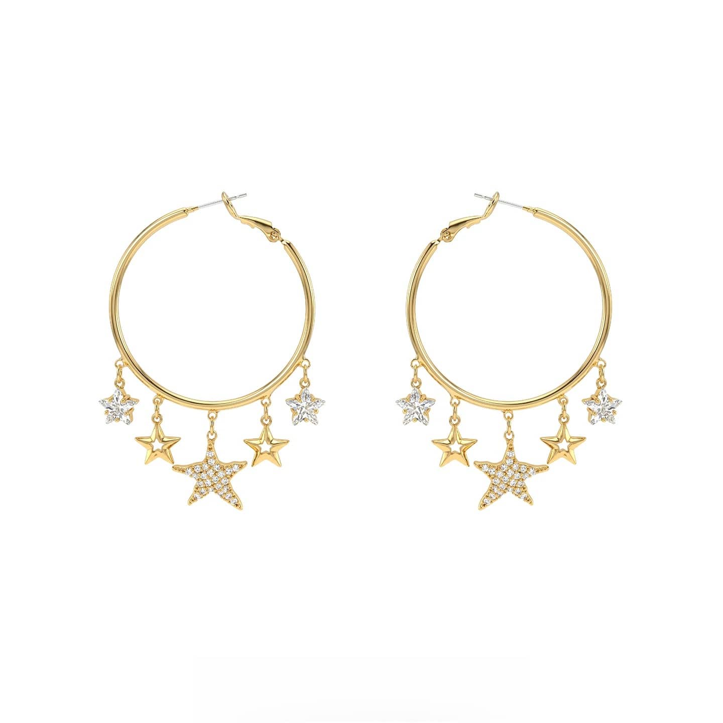 Kobine Women's Grunge Multiple Stars Earrings