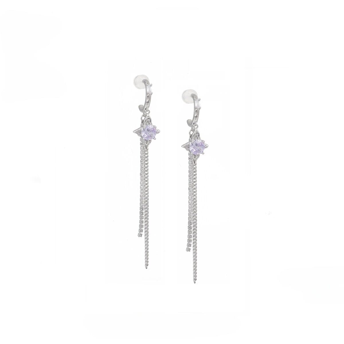Kobine Women's Grunge Tassels Zircon Earrings