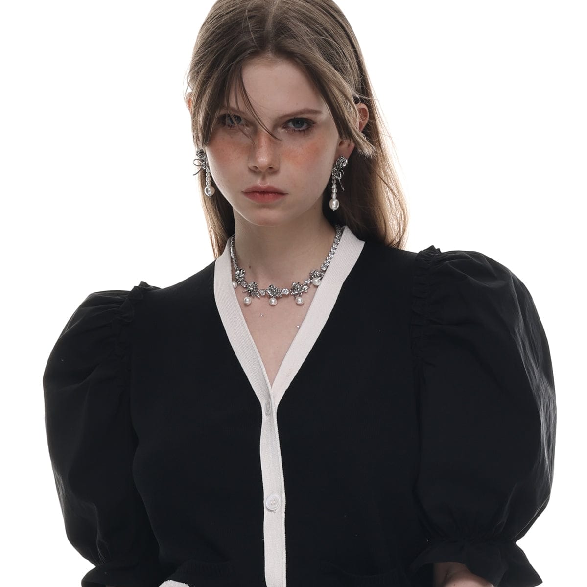 Kobine Women's Lolita Beaded Metal Rose Necklace