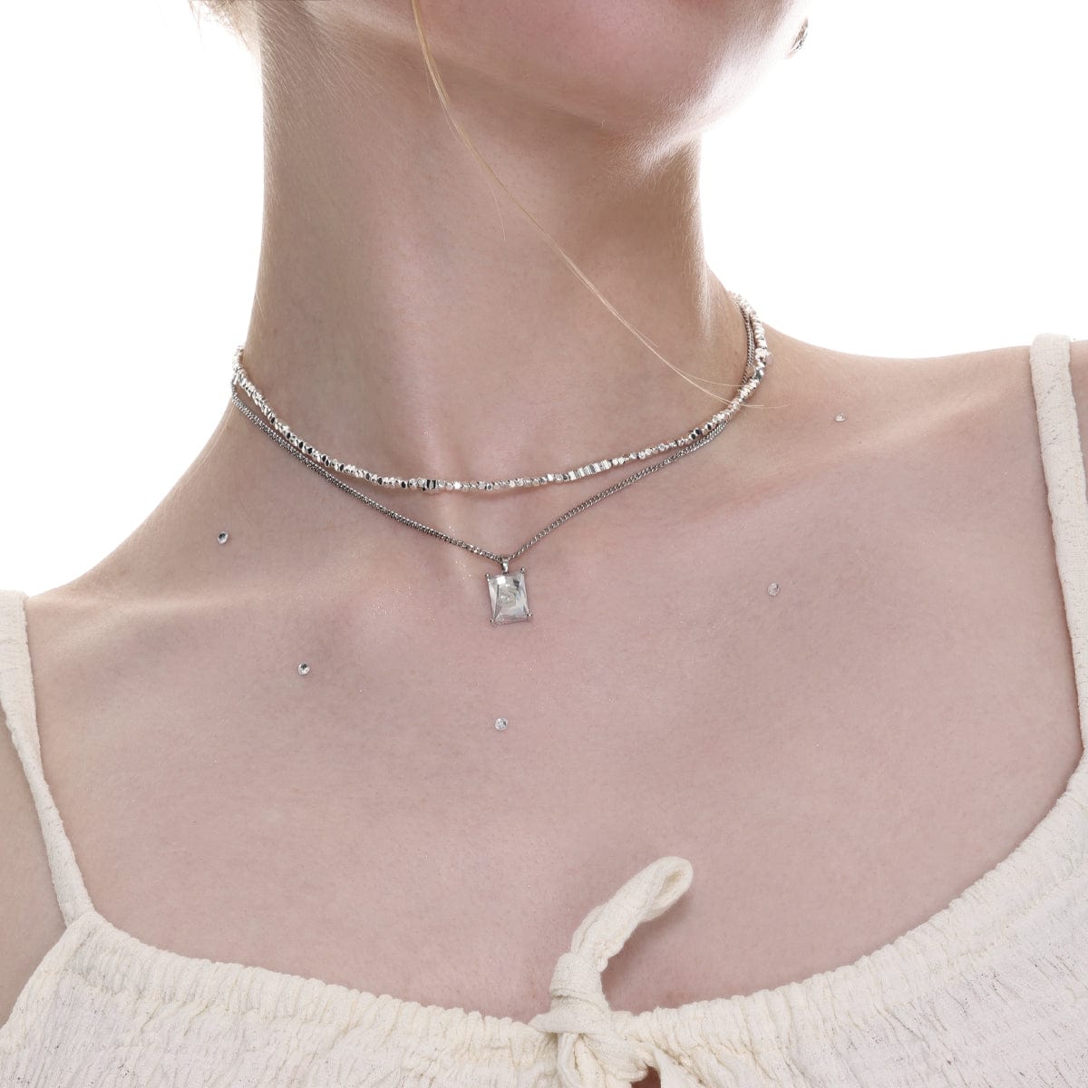 Kobine Women's Lolita Rectangle Layered Necklace