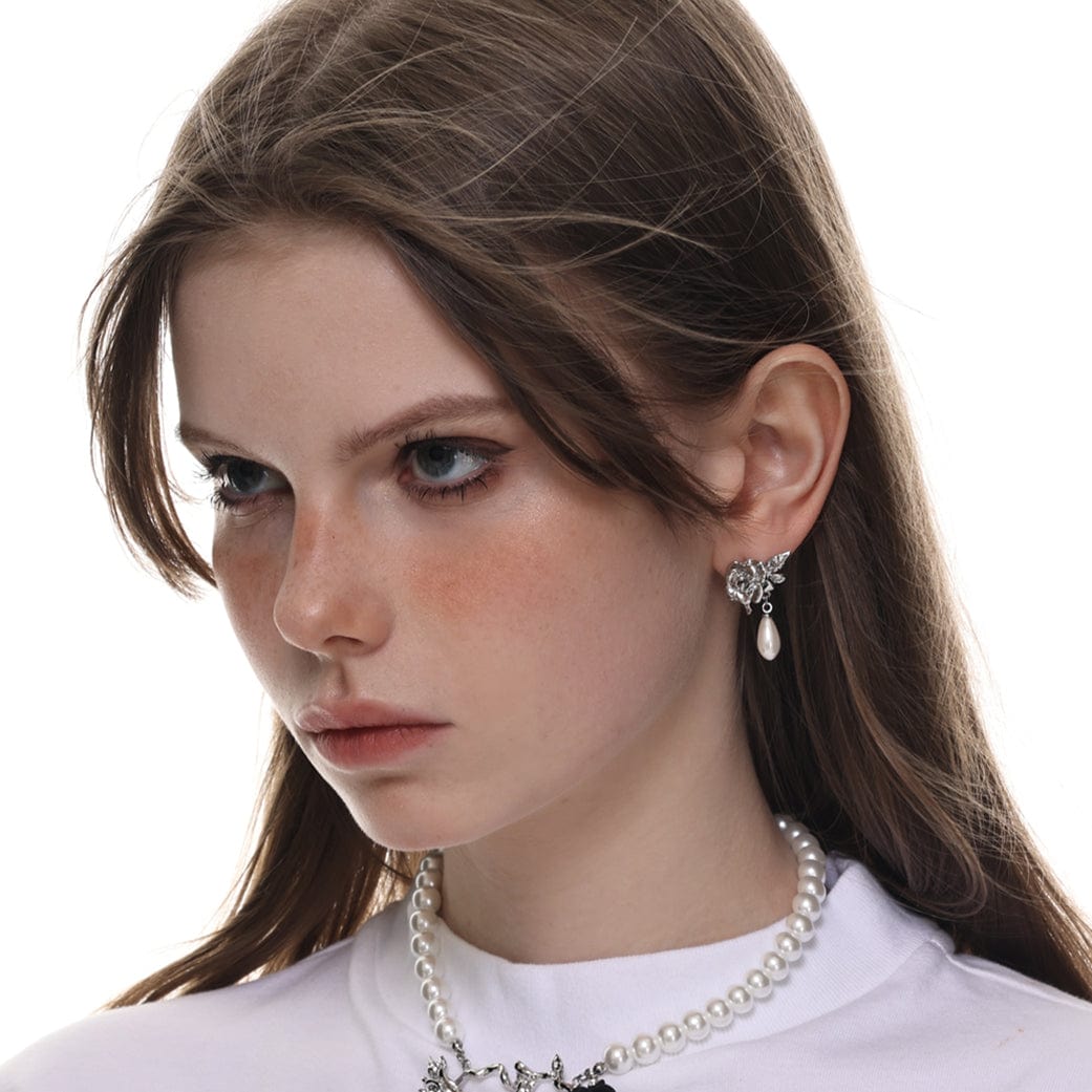 Kobine Women's Lolita Rose Pearl Earrings