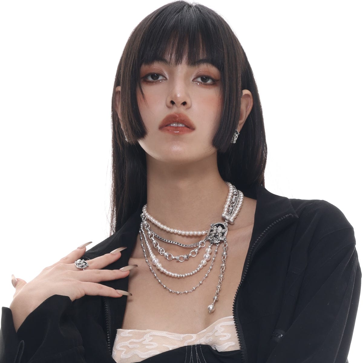 Kobine Women's Punk Angel Multilayer Necklace