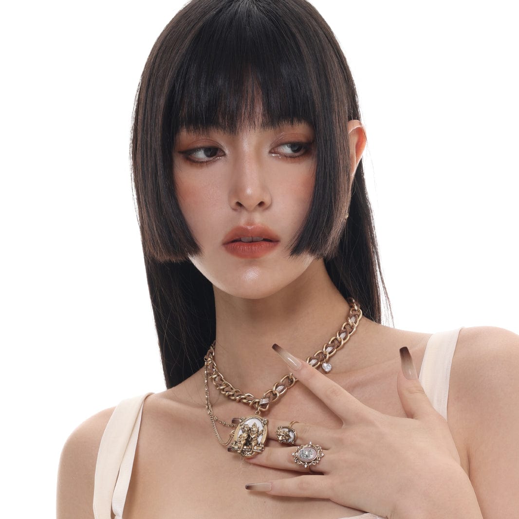 Kobine Women's Punk Angel Pendant Necklace