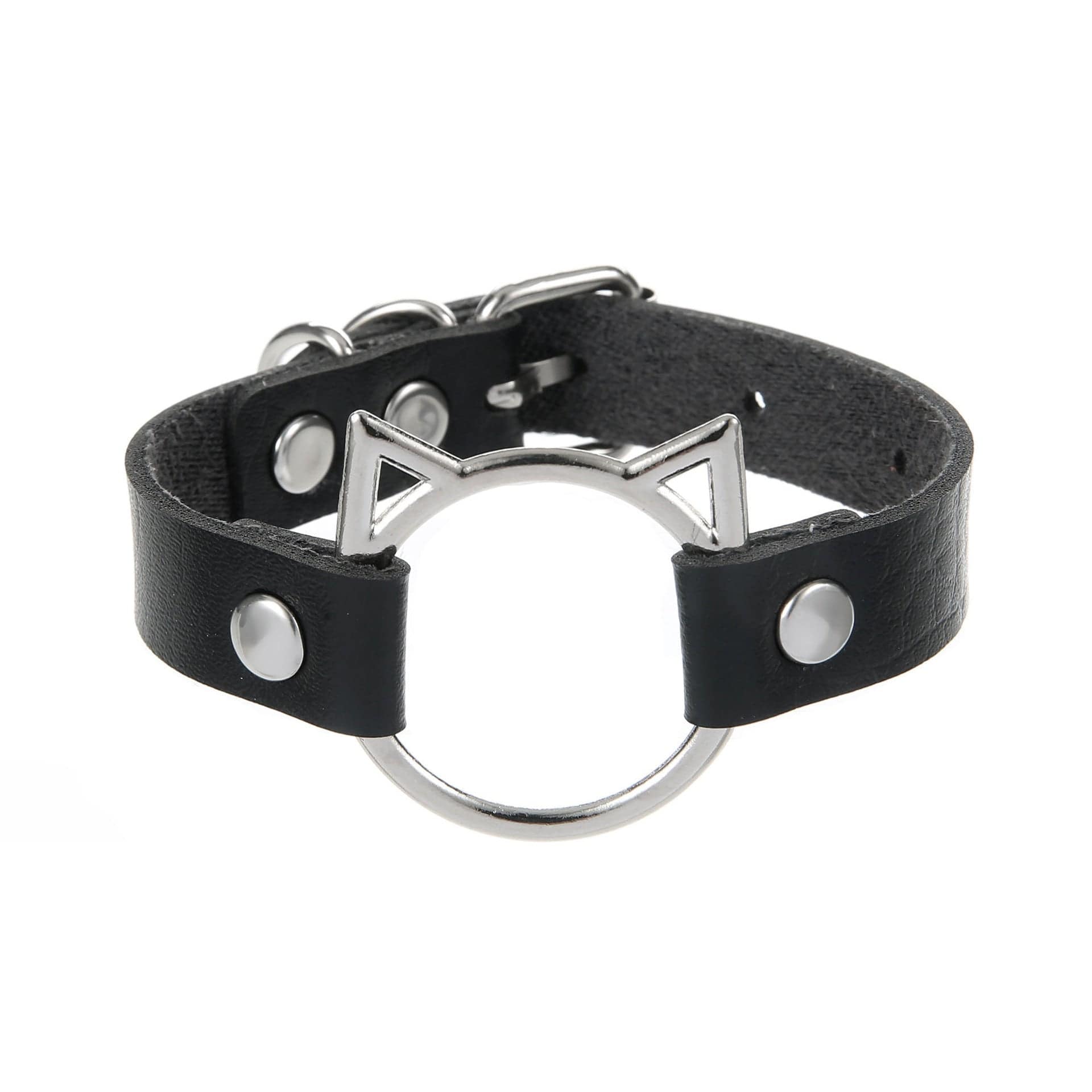 Kobine Women's Punk Cat Head Buckle Bracelet