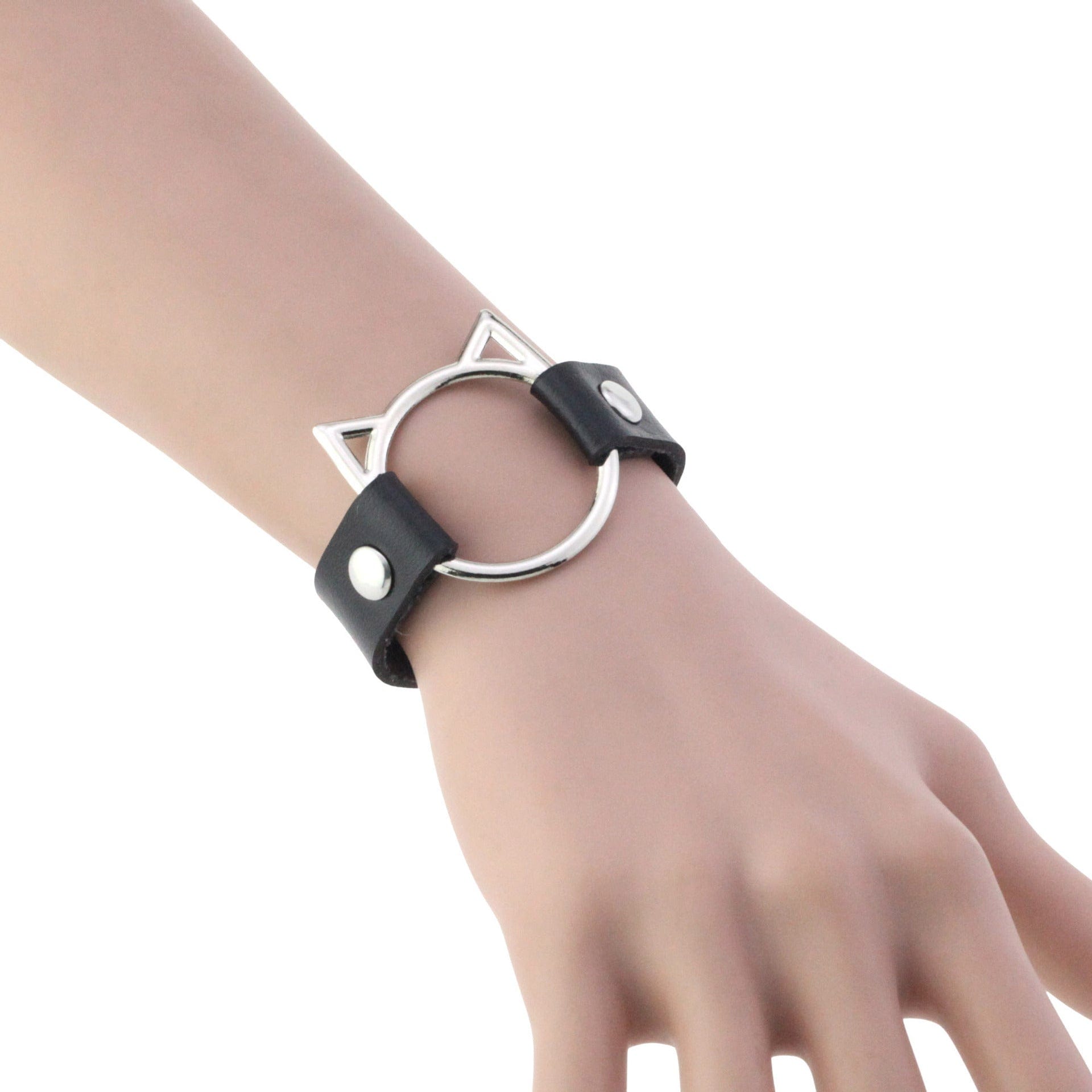 Kobine Women's Punk Cat Head Buckle Bracelet