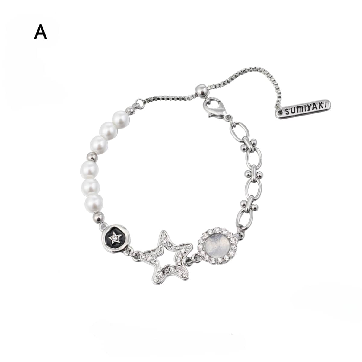 Kobine Women's Punk Diamante Star Bracelet