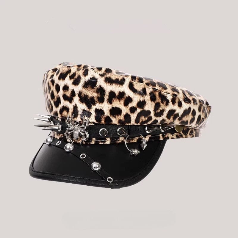 Kobine Women's Punk Eyelet Rivet Buckle Hat