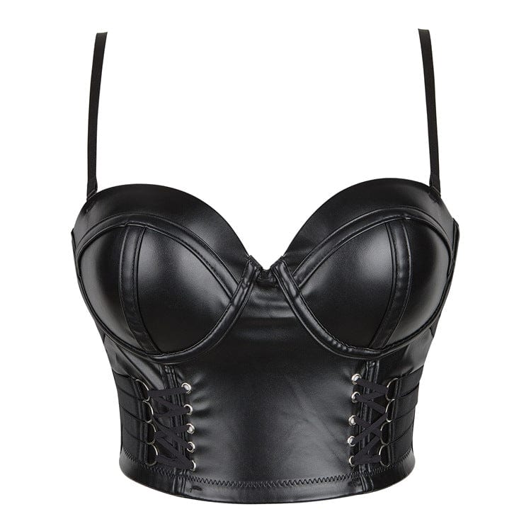Kobine Women's Punk Faux Leather Bustier