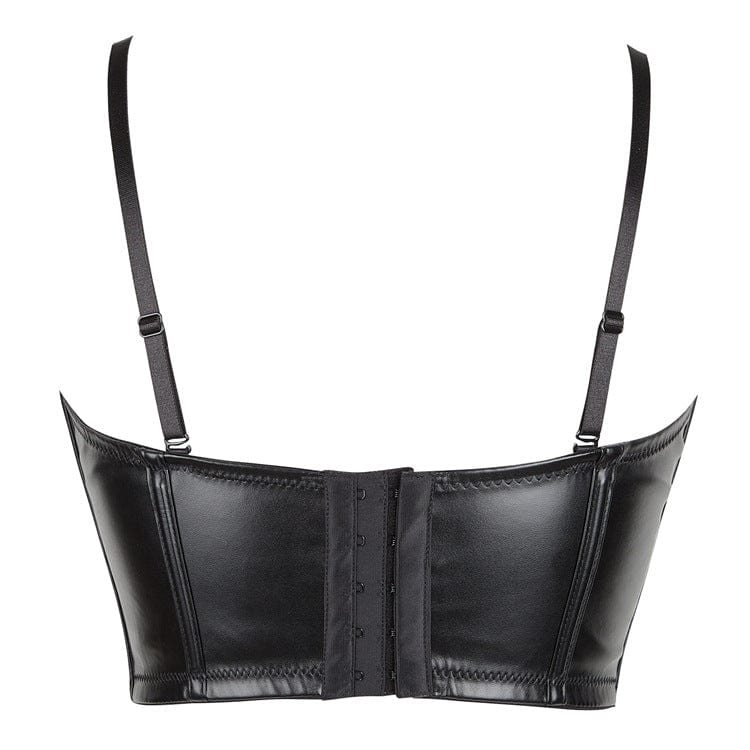 Kobine Women's Punk Faux Leather Bustier